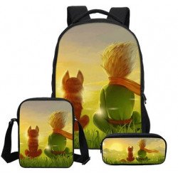 The little prince 4 pieces school pack backpack + Lunch bag + Crossbody messenger bag + pencil case