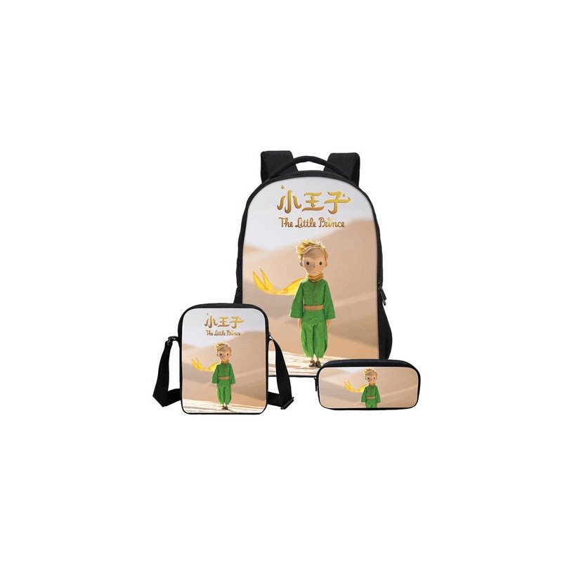 Pack imprimé Cartable sac à dos le petit prince + Sacoche +  sac à repas + Trousse