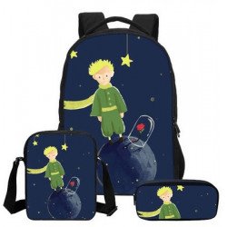 The little prince 4 pieces school pack backpack + Lunch bag + Crossbody messenger bag + pencil case