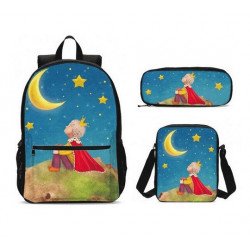 The little prince 4 pieces school pack backpack + Lunch bag + Crossbody messenger bag + pencil case