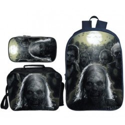 The walking dead 4 pieces school pack backpack + Lunch bag + Crossbody messenger bag + pencil case