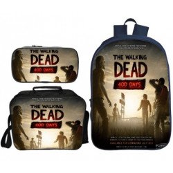 The walking dead 4 pieces school pack backpack + Lunch bag + Crossbody messenger bag + pencil case