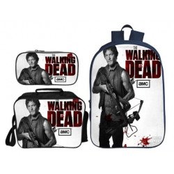 The walking dead 4 pieces school pack backpack + Lunch bag + Crossbody messenger bag + pencil case