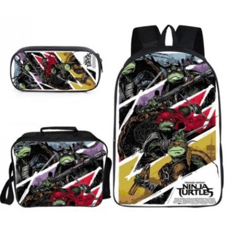 Pack scolaire Tortue Ninja - Cartable sacoche bandoulière et trousse