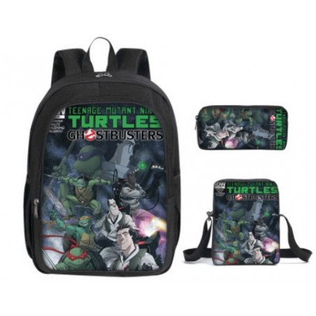 Tortue Ninja - pack Cartable sacoche bandoulière et trousse  Donatello et Léonardo