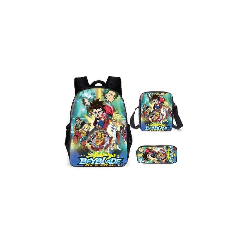 Pack cartable Beyblade burst du CP au CM2 + Sacoche Beyblade à bandoulière + Trousse assortie