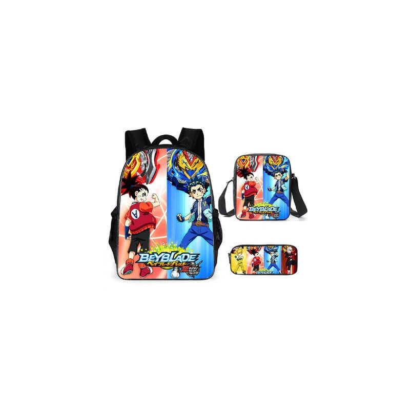 Pack cartable Beyblade burst du CP au CM2 + Sacoche Beyblade à bandoulière + Trousse assortie