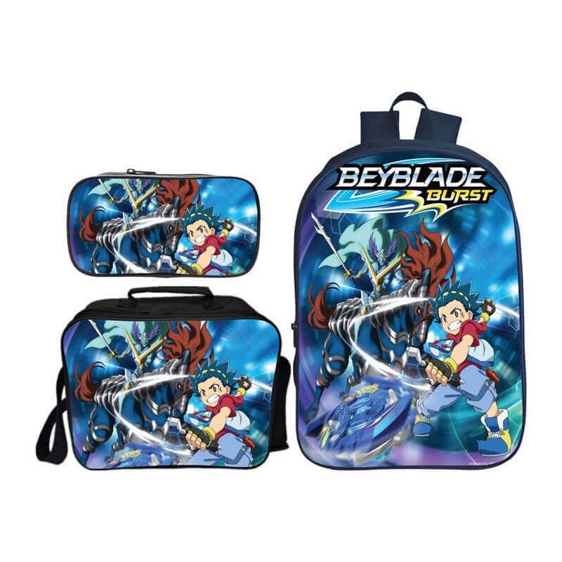 Pack cartable Beyblade burst du CP au CM2 + Sacoche Beyblade à bandoulière + Trousse assortie