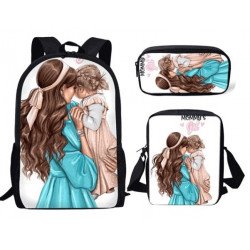 Pack family fit - Cartable princesses - Mum & girl - sac à dos filles avec sacoche et trousse au choix