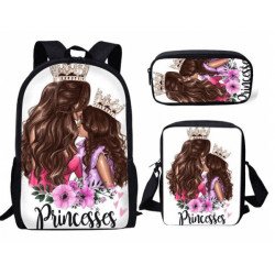 Pack family fit - Cartable princesses - Mum & girl - sac à dos filles avec sacoche et trousse au choix