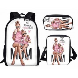 Pack family fit - Cartable princesses - Mum & girl - sac à dos filles avec sacoche et trousse au choix