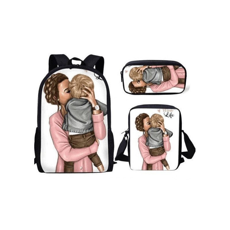 Pack family fit - Cartable princesses - Mum & girl - sac à dos filles avec sacoche et trousse au choix
