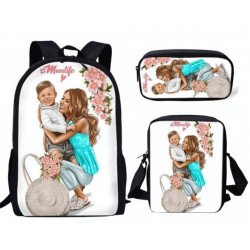 Pack family fit - Cartable princesses - Mum & girl - sac à dos filles avec sacoche et trousse au choix