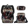 Pack scolaire à modeler - cartable sac à dos VENOM avec sacoche Venom à bandoulière et trousse assortie