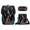 Pack scolaire à modeler - cartable sac à dos VENOM avec sacoche Venom à bandoulière et trousse assortie