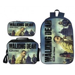 Pack Sac à dos THE WALKING DEAD pour ados et étudiants avec Sacoche, Trousse et Lunch box assorties