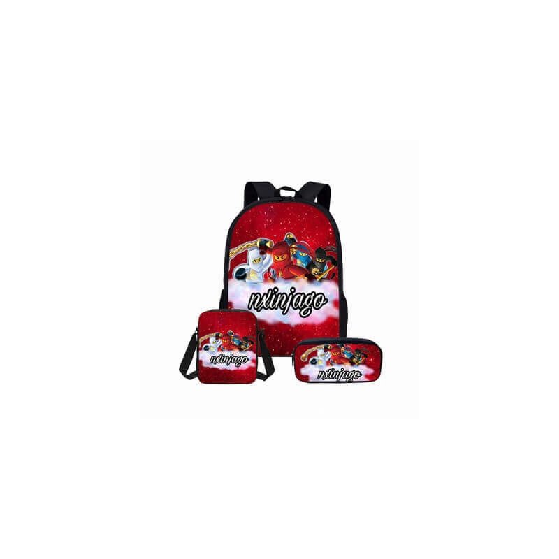 Pack scolaire à composer Cartable Ninjago + Sacoche Ninjago à Bandoulière + Trousse Ninjago assortie – Du CP au CM2