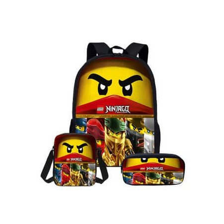 Pack scolaire à composer Cartable Ninjago + Sacoche Ninjago à Bandoulière + Trousse Ninjago assortie – Du CP au CM2