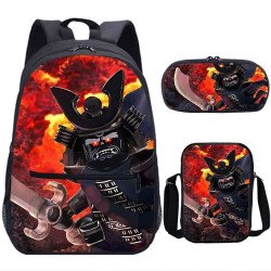 Pack imprimé Cartable sac à dos NINJAGO + Sacoche + Trousse