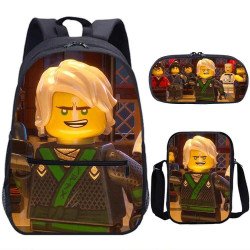 Pack imprimé Cartable sac à dos NINJAGO + Sacoche + Trousse