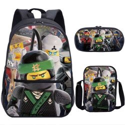 Pack imprimé Cartable sac à dos NINJAGO + Sacoche + Trousse