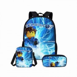 Pack imprimé Cartable sac à dos NINJAGO + Sacoche + Trousse