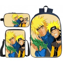 Pack scolaire à composer Cartable Naruto + Sacoche Naruto à Bandoulière + Trousse Naruto assortie – Pour primaire et collège