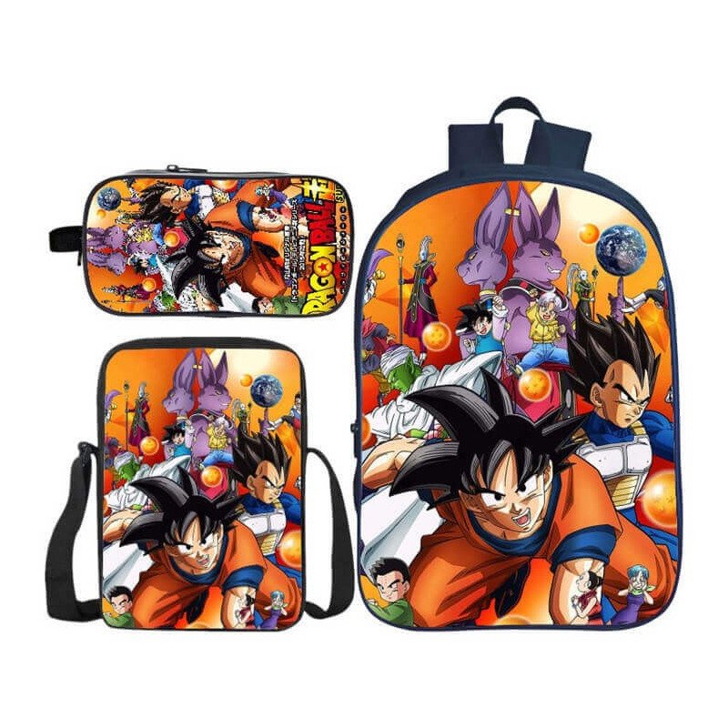 Pack scolaire Dragon Ball à composer - Cartable Dragon ball + Trousse Dragon Ball + Sacoche Dragon Ball