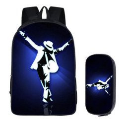 Pack scolaire Michael Jackson pour ados et étudiants - Sac à dos Michael Jackson avec trousse assortie