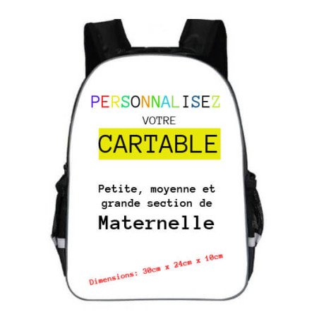 Cartable Maternelle personnalisable prénom photo