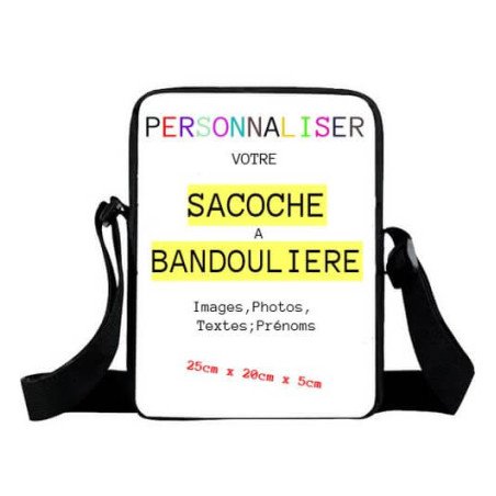 Sacoche à bandoulière personnalisable – Photo, prénom ou texte