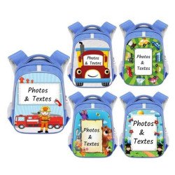 Cartable personnalisable pour garçon de 3 à 6 ans - Sac à dos maternelle à personnaliser avec Photos et textes