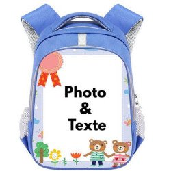Cartable personnalisable pour garçon de 3 à 6 ans - Sac à dos maternelle à personnaliser avec Photos et textes