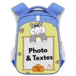 Cartable personnalisable pour garçon de 3 à 6 ans - Sac à dos maternelle à personnaliser avec Photos et textes