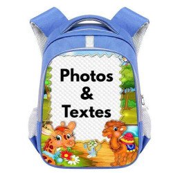 Cartable animaux personnalisable pour garçon de 3 à 6 ans - Sac à dos maternelle à personnaliser avec Photos et textes