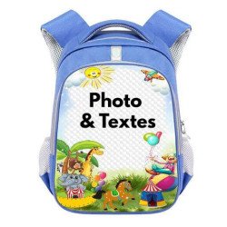 Cartable Cirque personnalisable pour garçon de 3 à 6 ans - Sac à dos maternelle à personnaliser avec Photos et textes