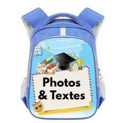 Cartable Diplôme personnalisable pour garçon de 3 à 6 ans - Sac à dos maternelle à personnaliser avec Photos et textes