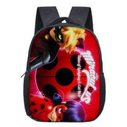 Cartable Miraculous LadyBug et chat noir pour enfants de la petite section à la grande section de maternelle