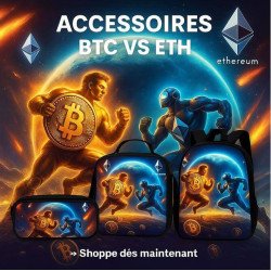 Sac & Accessoires personnalisés – Édition Bitcoin vs Ethereum : Le Choc des Titans