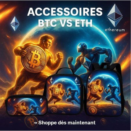 Sac & Accessoires personnalisés – Édition Bitcoin vs Ethereum : Le Choc des Titans