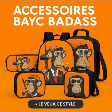 Sacs et accessoires personnalisés crypto - Édition BAYC Gangsta Ape