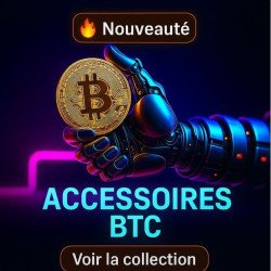 Sac & Accessoires personnalisés – Édition Visuel "Main robotique & Bitcoin" – Ambiance futuriste crypto