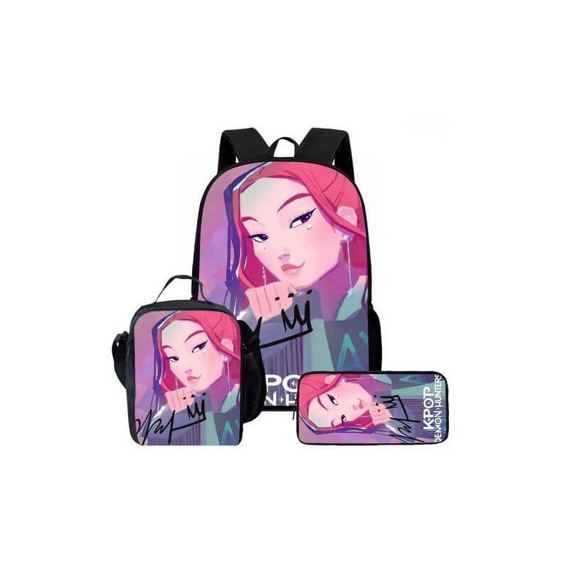 Pack Scolaire K-POP Demon Hunters - Sac à dos Kpop, Lunch boxe et trousse assortie