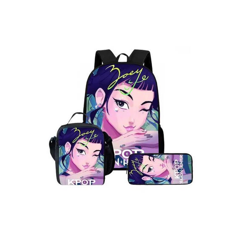 Pack Scolaire K-POP Demon Hunters - Sac à dos Kpop, Lunch boxe et trousse assortie