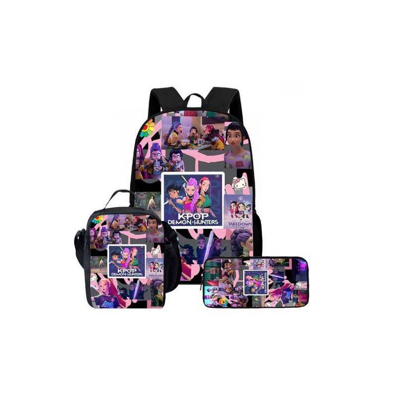 Pack Scolaire K-POP Demon Hunters - Sac à dos Kpop, Lunch boxe et trousse assortie