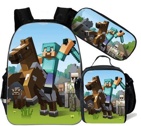 Mybagstory Trousse Scolaire Minecraft Officielle – 1 Compartiment Zippé, Format Compact 21,5x7,3x7,3 Cm, Cadeau Enfant Garçon